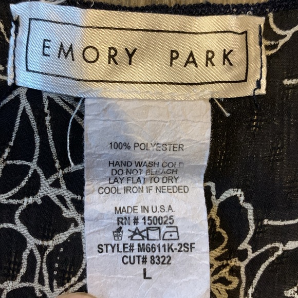 EMORY PARK Blue & White Floral Open Front Tie Cardigan-Style Top - Picture 6 of 16